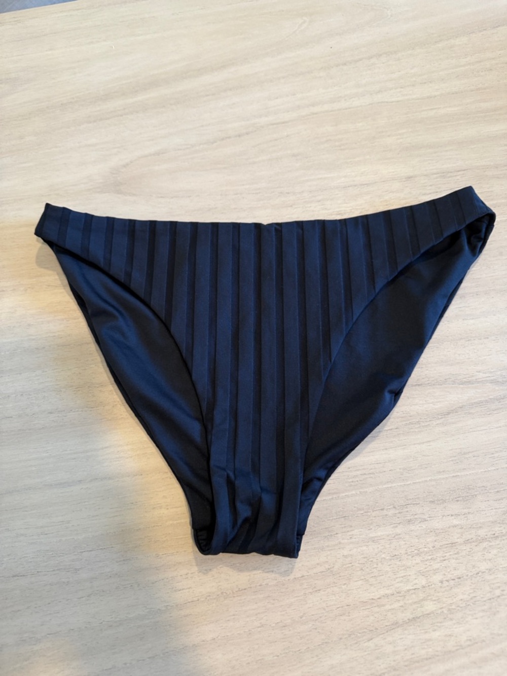 Vitamin A Black Wide Rib Bikini Bottoms Size M